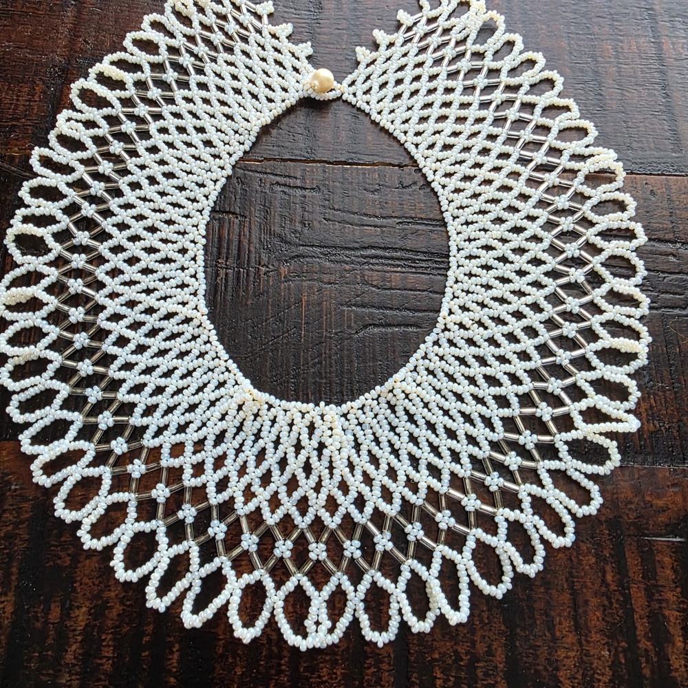 Intricate Pearl Beaded Necklace - Picture 2 of 2